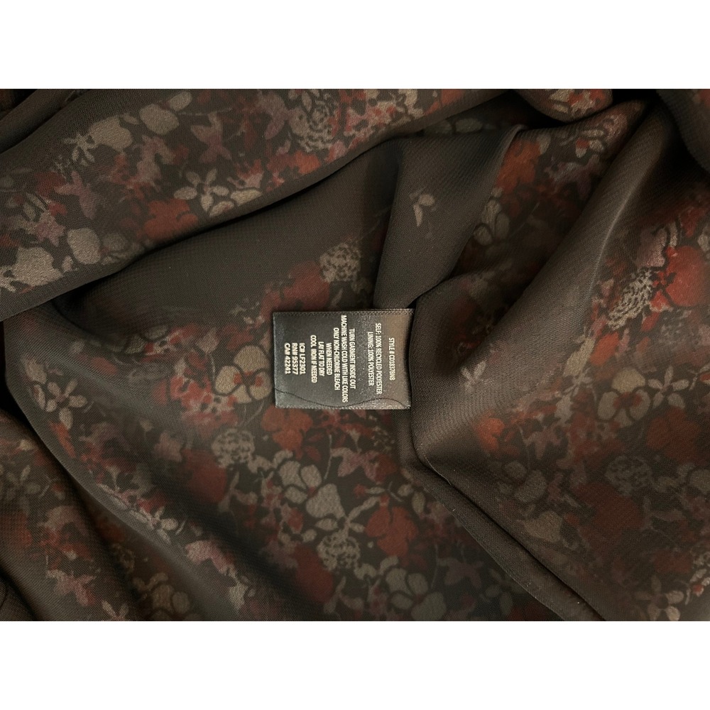 NWT Sanctuary Floral Print Maxi Dress Red Black White V Neck Long Sleeve Size 2 - Picture 8 of 8